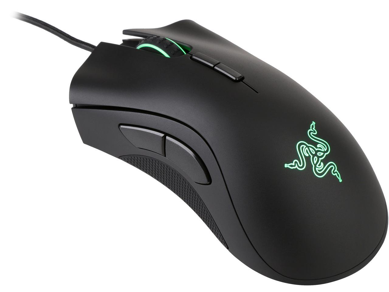 Razer Gaming Mouse DeathAdder Elite; 16,000 DPI Optical Sensor, Chroma RGB Lighting, 7 Programmable Buttons, Mechanical Switches, Rubber Side Grips, RAZ- 02010100